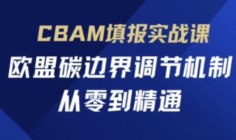 CBAM填报实战课，欧盟碳边界调节机制，从零到精通-亮剑学堂